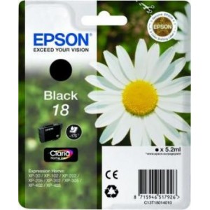 Epson oryginalny Tusz T1801 Czarny 5.2ml do XP-30/102/20x/30x/40x