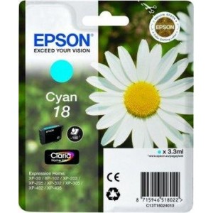 Epson oryginalny Tusz T1802 cyjan 3.3ml do XP-30/102/20x/30x/40x