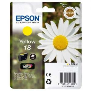 Epson oryginalny Tusz T1804 YELLOW 3.3ml do XP-30/102/20x/30x/40x