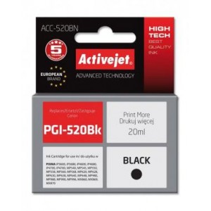 Tusz zamiennik Activejet ACC-520BN (Canon PGI-520BK) supreme 20ml czarny Chip