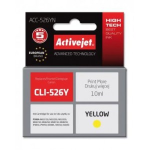 Tusz zamiennik Activejet ACC-526YN (Canon CLI-526Y) supreme 10ml yellow Chip