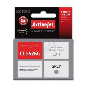 Tusz zamiennik Activejet ACC-526GN (Canon CLI-526G) supreme 10ml grey Chip