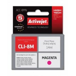 Tusz zamiennik Activejet ACC-8MN (Canon CLI-8M) supreme 14ml magenta Chip Tusz zamiennik Activejet ACC-8MN (Canon CLI-8M) supreme 14ml magenta Chip