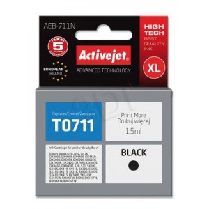 Tusz zamiennik Activejet AEB-711N (Epson T0711 T0891 T1001) supreme XL 15ml czarny