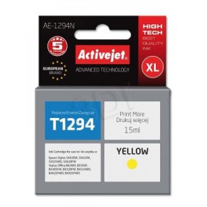Tusz zamiennik Activejet AE-1294N (Epson T1294) supreme XL 15ml yellow