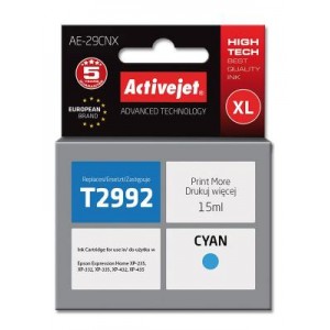 Tusz zamiennik Activejet AE-29CNX (Epson 29XL T2992) supreme 15ml cyan Chip