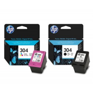 Zestaw tuszów HP nr 304: czarny N9K06AE + kolor N9K05AE