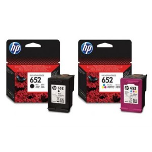 Zestaw 2 tusze: HP 652 czarny F6V25AE + kolorowy F6V24AE