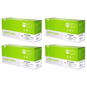 Zestaw TFO HP 312A CMY i 312X black - 4 nowe tonery