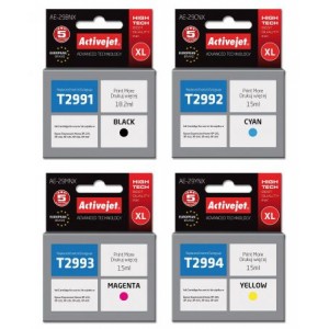 Zestaw Activejet do Epson T2991 - T2994 - 4 tusze CMYK XL Zestaw Activejet do Epson T2991 - T2994 - 4 tusze CMYK XL