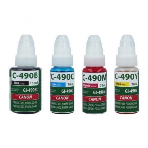 Zestaw TFO 4 tusze od Canon GI-490 CMYK Zestaw TFO 4 tusze od Canon GI-490 CMYK