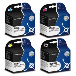 Zestaw Asarto 4 tusze do Brother LC985 CMYK Zestaw Asarto 4 tusze do Brother LC985 CMYK