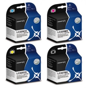 Zestaw Asarto 4 tusze do Brother LC225XL i LC227XL CMYK