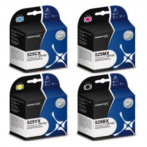 Zestaw Asarto 4 tusze do Brother LC525XL i LC529XL CMYK Zestaw Asarto 4 tusze do Brother LC525XL i LC529XL CMYK