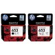 Zestaw 2 tusze: HP 653 czarny 3YM75AE + kolorowy 3YM74AE