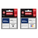 Zestaw Activejet do HP 653 - tusz czarny i kolorowy XL
