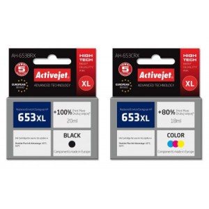 Zestaw Activejet do HP 653 - tusz czarny i kolorowy XL