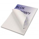 Blok biurowy rysunkowy biały A6 niebieska kratka 100 kartek, klejony