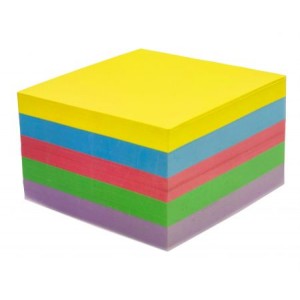 Kostka biurowa 85x85x50 nieklejona kolorowa intensywna